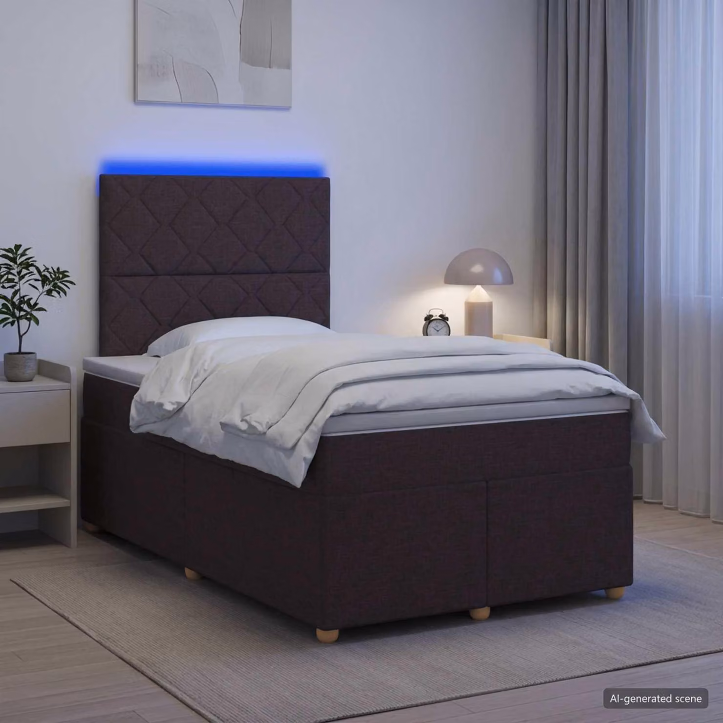 Maison Exclusive - Letto boxspring con materasso marrone scuro 120 x 200 cm tessuto