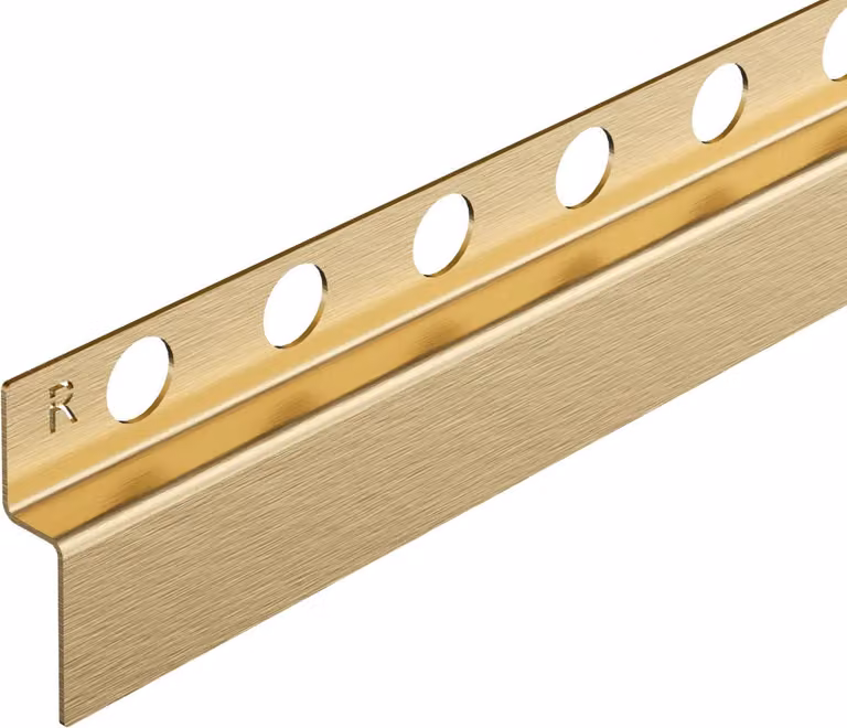 BALNEO, profilo a listello per pendenza, per parete, versione destra, lunghezza 120 cm, colore oro