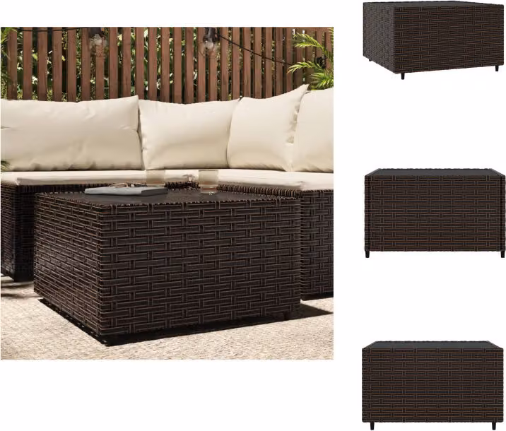 vidaXL Tavolino da giardino quadrato marrone 50x50x30 cm in Poly Rattan - Tavoli da giardino