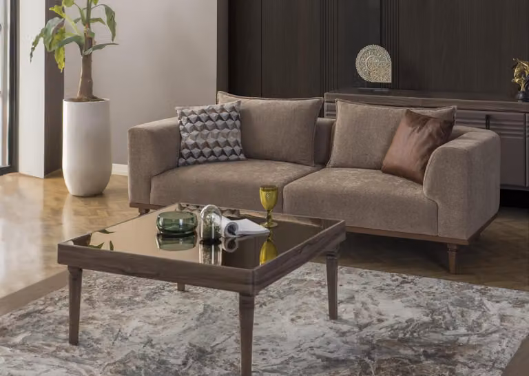Dreisitzer Sofa 3 Sitzer Stoffsofa Polstersofa Grau Modern Stoff