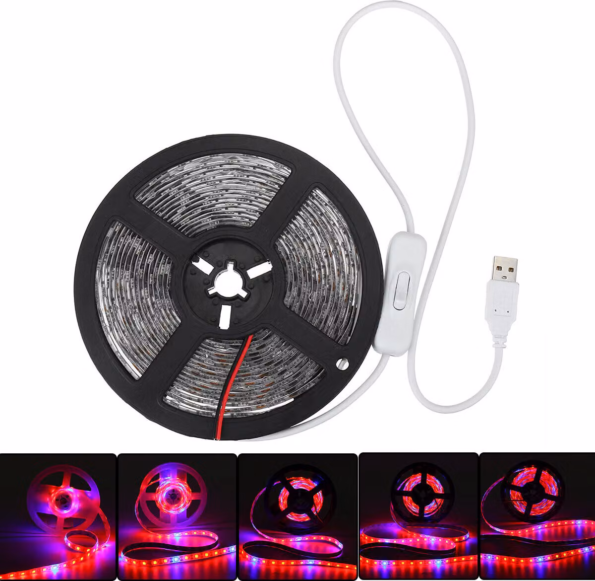 5V Pianta crescere 5050 LED striscia luminosa giardino idroponica fiore crescere spettro completo - 5M