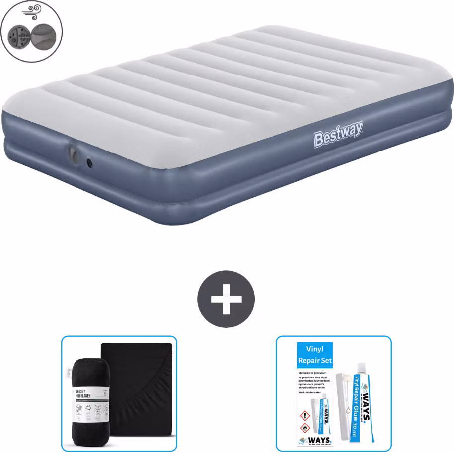 Materasso gonfiabile Bestway - 2 persone - 152 x 203 x 36 cm - Blu - Accessori inclusi