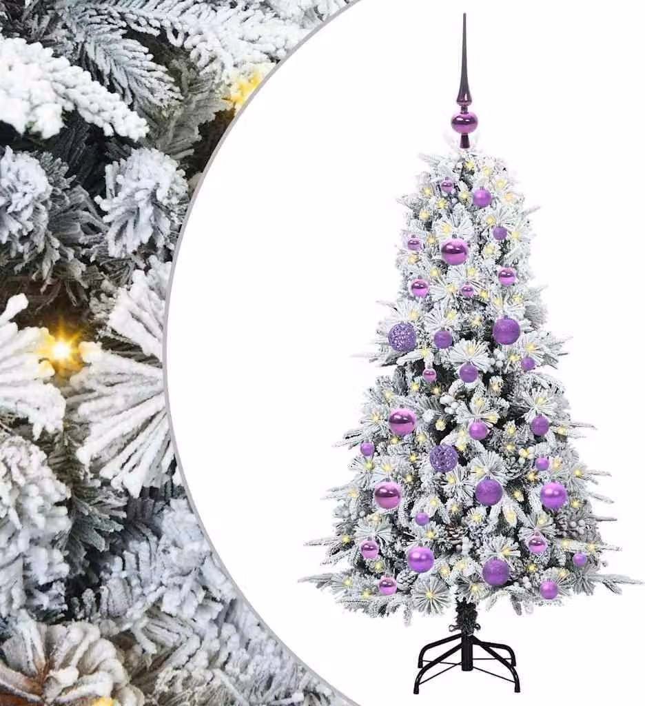Albero di Natale Artificiale con Rami Pieghevoli Bianco 120 cm