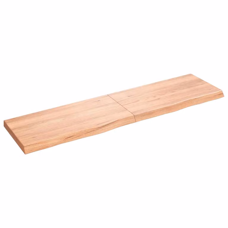 Ripiano da muro vidaXL in rovere massello marrone L: 120 cm, P: 30 cm, H: 2-4 cm