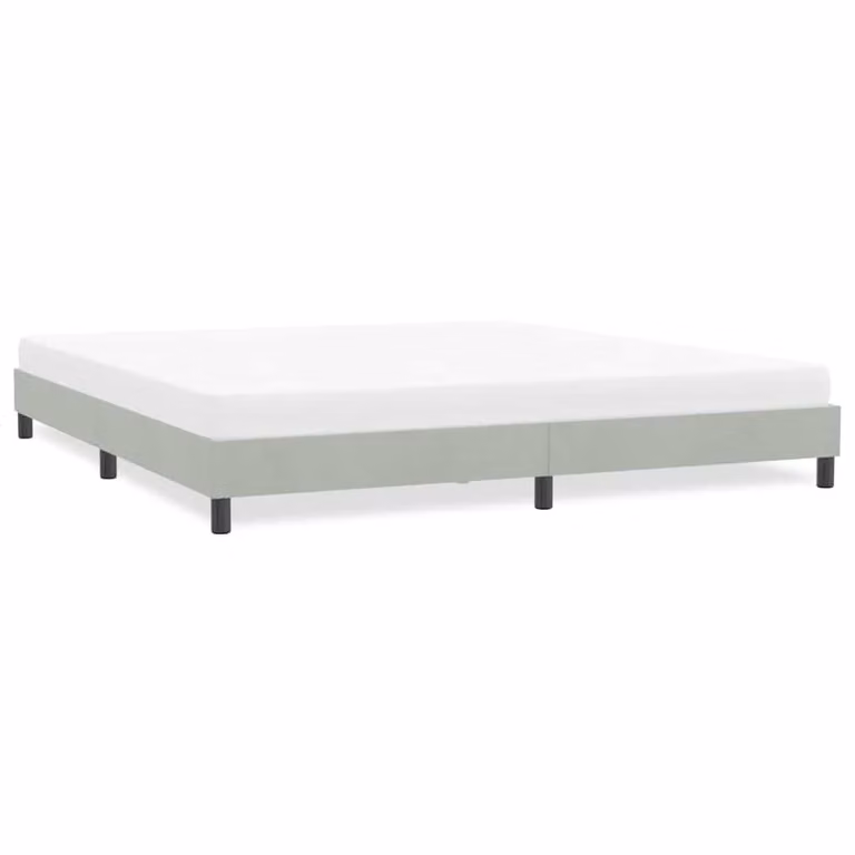 vidaXL Giroletto senza Materasso in Velluto Grigio Chiaro L: 183 cm, P: 213 cm