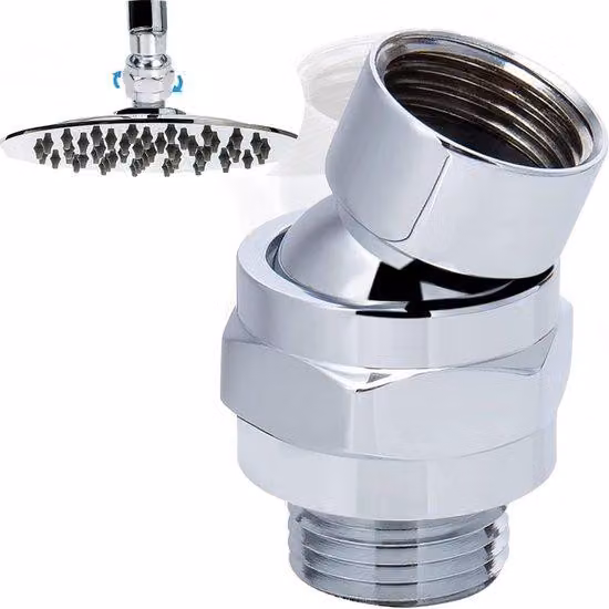 Soffione doccia universale - Testa sferica lucida in ottone a 4 punti - Accessorio per doccia da bagno - Argento