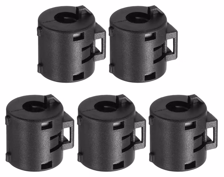 Set di anelli ferromagnetici, 5 pezzi, diametro interno di 8 mm, colore nero