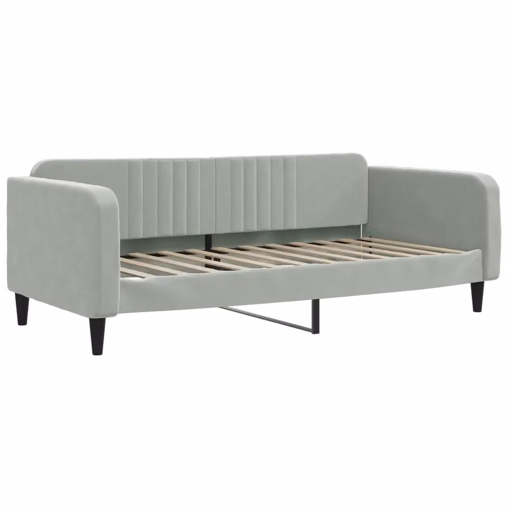 Letto moderno vidaXL con struttura imbottita in colore grigio per soggiorno o camera da letto