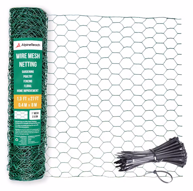 Rete metallica da 0,4m x 8m per giardino e recinzioni, rotolo di rete verde