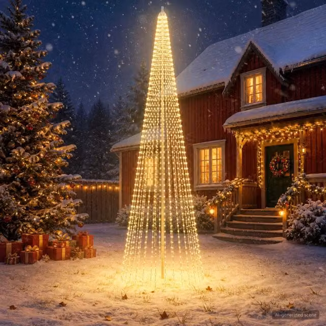 Luci per albero di Natale con picchetti e asta per bandiera 3468902