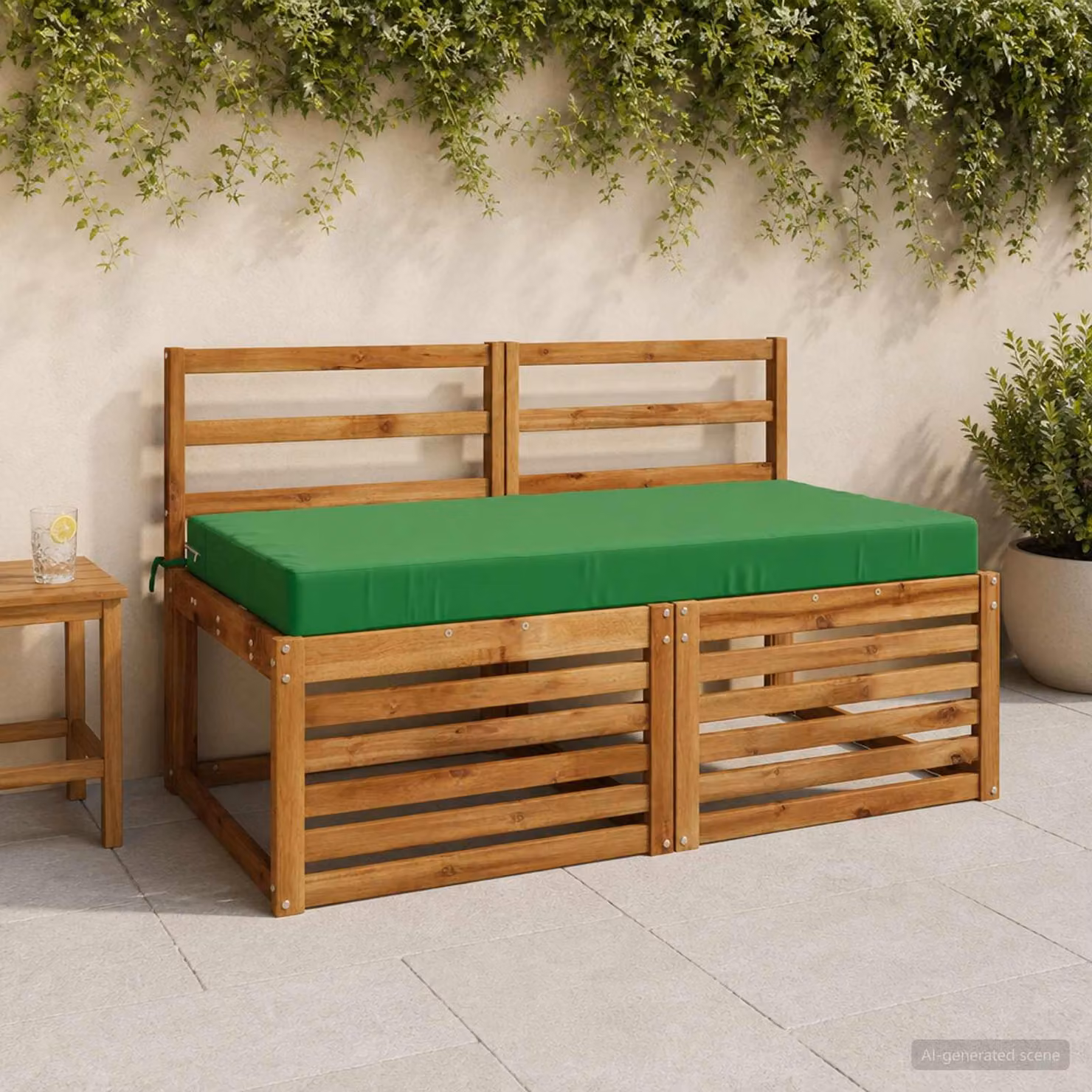 Cuscino per la seduta vidaXL SOEST verde in poliestere con rivestimento lavabile e resistente ai raggi UV