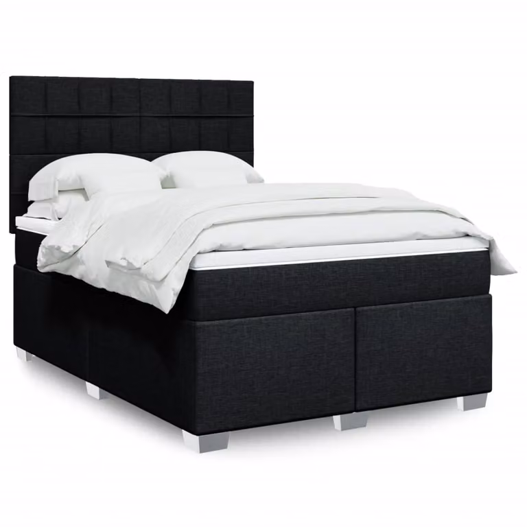vidaXL Letto Ibrido con Materasso a Molle Insacchettate e Struttura in Legno di Pino, L 160 x P 200 cm, Nero e Bianco