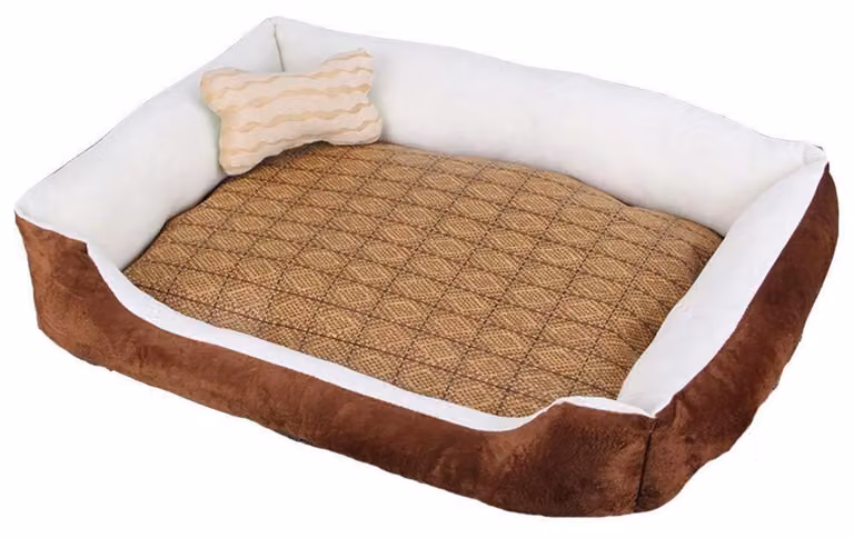 Cuccia per cani con bordo, lavabile, antiscivolo, color beige caffè, taglia L