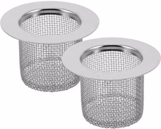 Due valvole di scarico in acciaio inossidabile da 4 cm per cabine doccia, lavabi e docce, con efficace raccoglitore di capelli e filtro di scarico in acciaio inossidabile, resistenti e ideali per cucina e bagno
