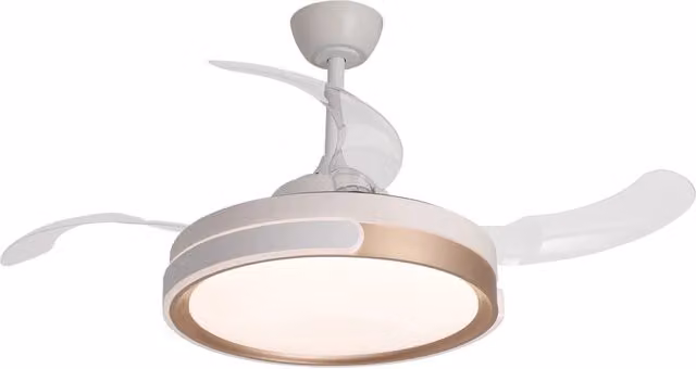 LÚZETE - VENTILATORE A SOFFITTO LED 35W REGOLABILE CON 4 PALETTE RIENTRANTI BURLINGTON