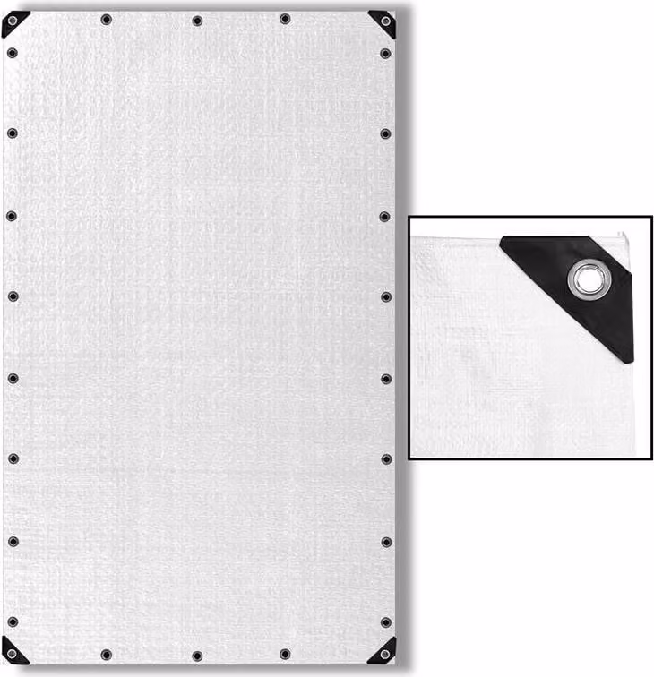 Telone industriale 180 g/m² bianco 6x10 m pellicola protettiva tessuto barca legno
