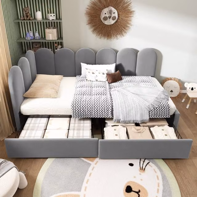 letto imbottito velluto grigio 90 x 200 cm