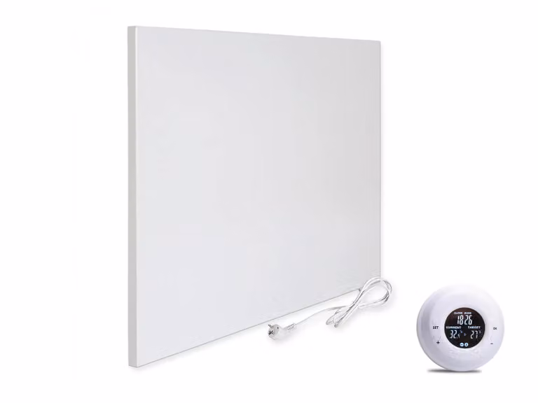 VIESTA® H300 riscaldamento a infrarossi–pannello 300W, 50×60 cm, Carbon Crystal, senza cornice, parete/soffitto, IP20, incl. termostato wireless TH20