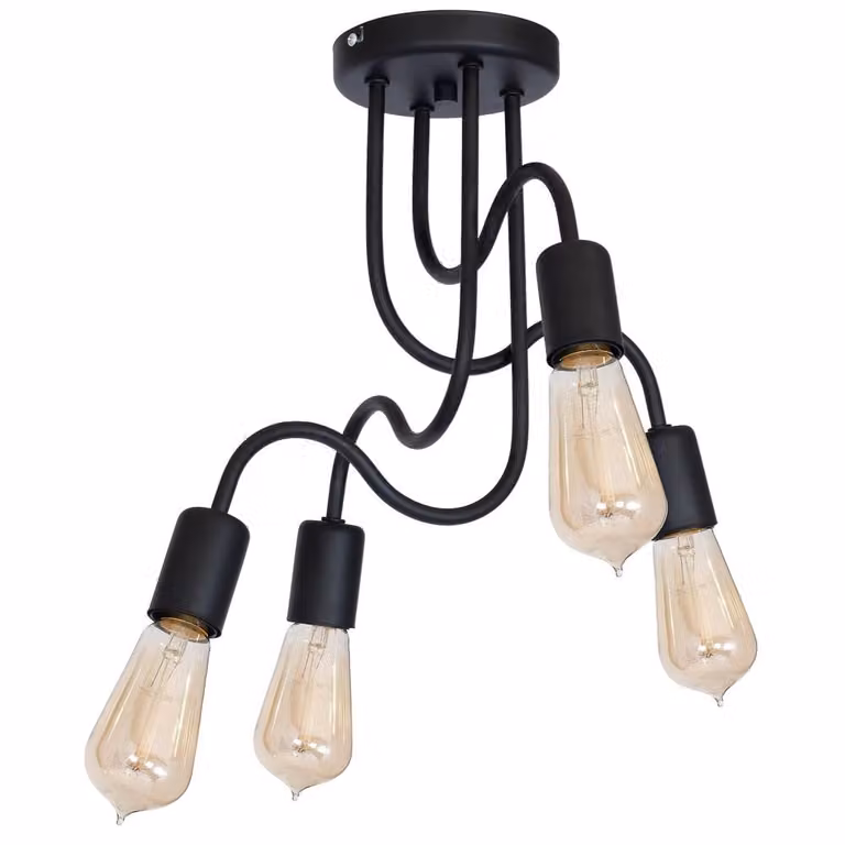 Dow industrial black 4xE27 15W lampada da soffitto Luminex
