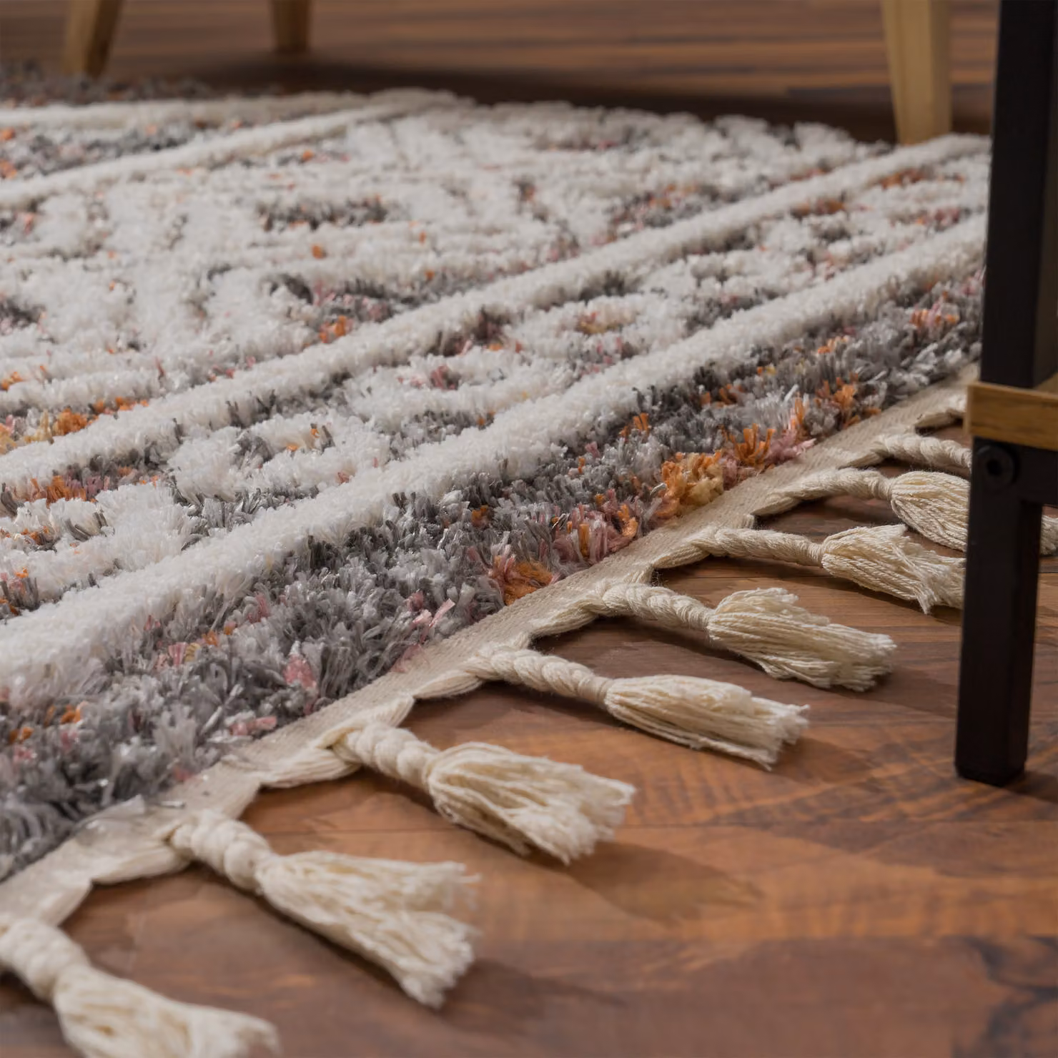 Tappeto a pelo alto Mendoza multicolore grigio L: 140 cm, P: 200 cm – 2