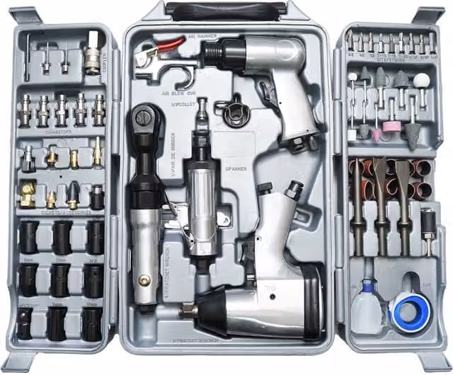 Set di 71 utensili pneumatici Breckner Germany colore argento