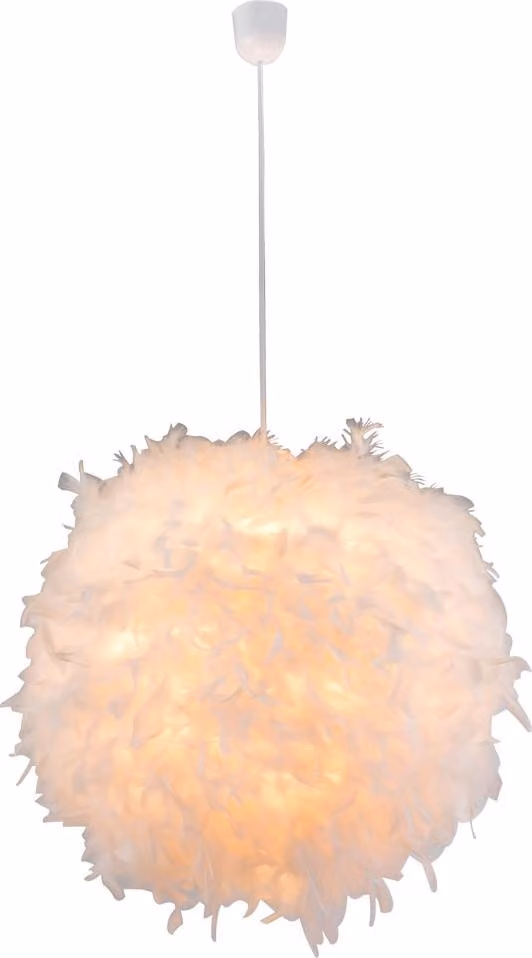 Lampada a sospensione LED, design a piuma, bianco, P 60 cm