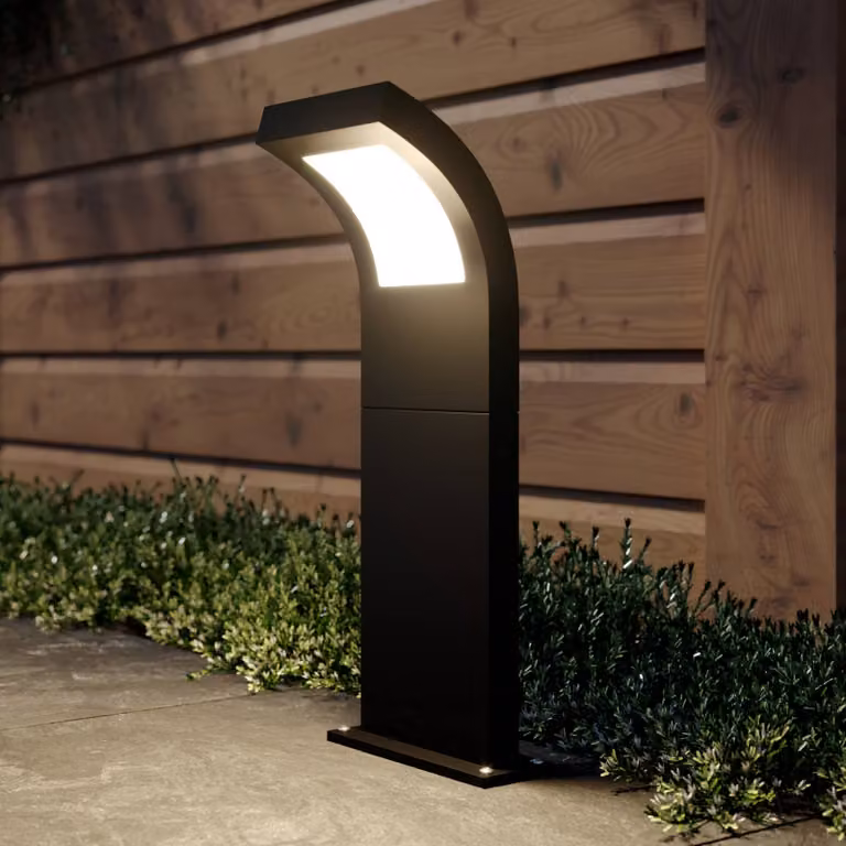 Lampioncino da giardino Advik Arcchio, Nero, Alluminio, Moderno, Lampada LED da esterni