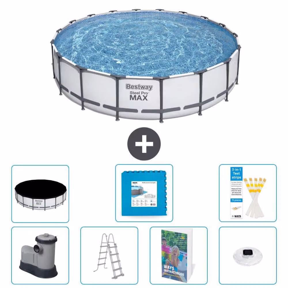 Piscina gonfiabile Bestway Steel Pro MAX, rotonda, 549x122 cm, composta da 6 parti, modello S674