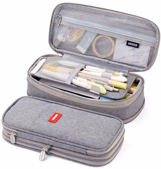 Borsa organizer grigia per studentesse, ufficio, università, grande