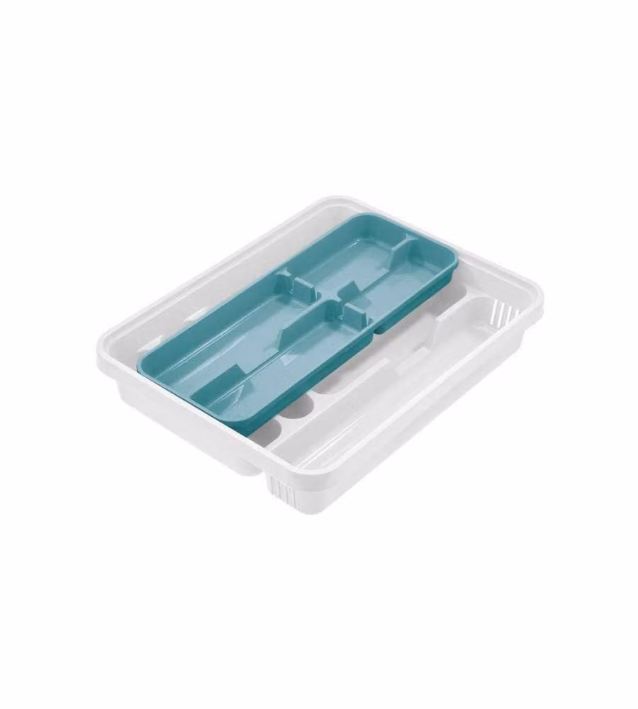Tontarelli Portaposate Plastica Bianco Delfino 6+2 Scomparti 40x31cm