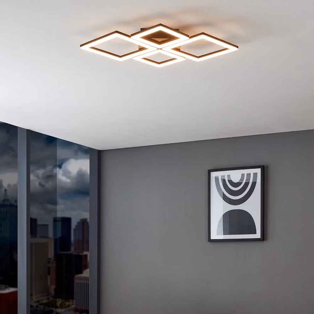 Plafoniera Moderna Eglo Paranday-Z con LED, Dimmabile e Zigbee, Colore Nero – 2