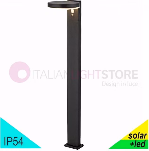SUNLIGHT Illuminasol Paletto da Giardino LED con Pannello Solare, Sensore di Movimento e Crepuscolare, Colore Nero e Grigio