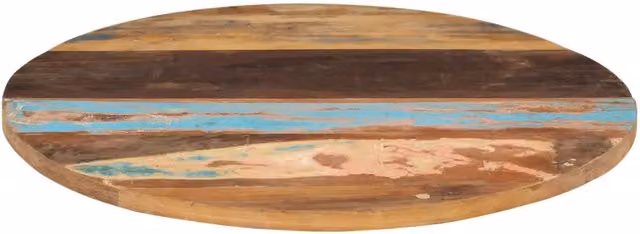 Piano del Tavolo Rotondo in Legno Massello di Recupero vidaXL, Diametro: 80 cm, Spessore: 25-27 mm, Multicolore