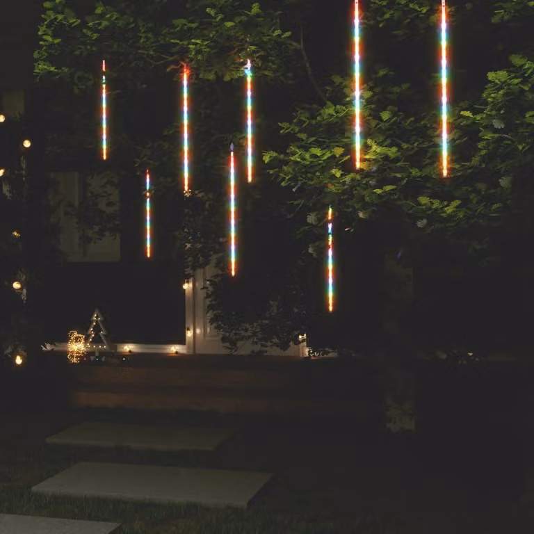 The Living Store Luci meteorologiche a LED 8 pezzi 50 cm Multicolore 288 LED