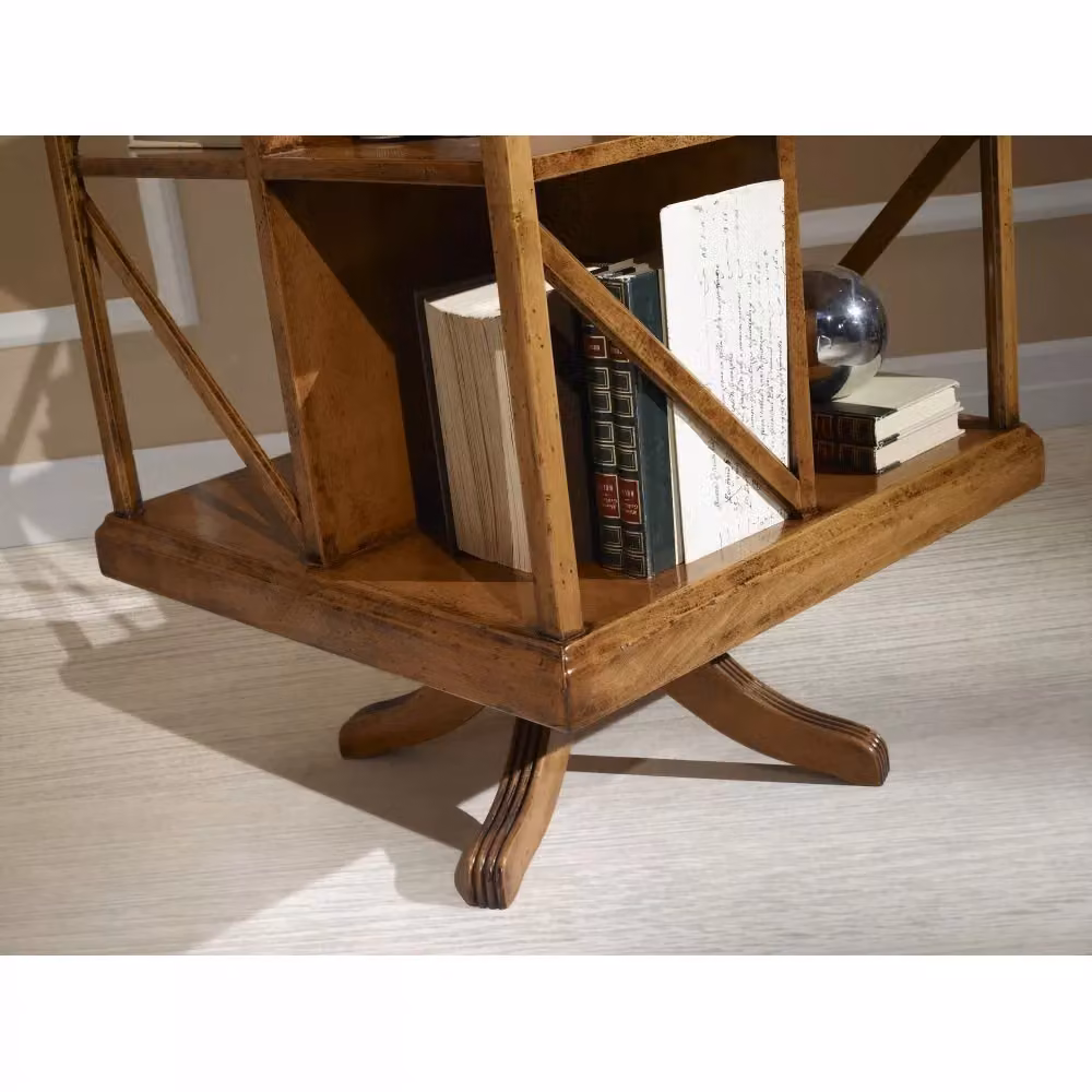 Libreria classica girevole in legno Bassano marrone L/P/H: 54 x 54 x 81 cm - Mobili 2G – 2