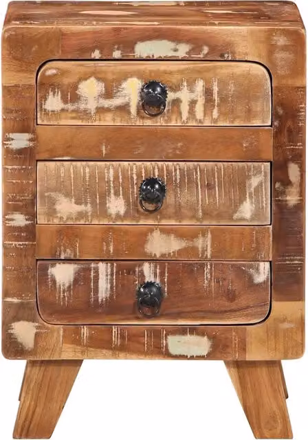 Comodino Design Mania in legno massello marrone stile rustico L: 37 cm, P: 32 cm, H: 50 cm – 1