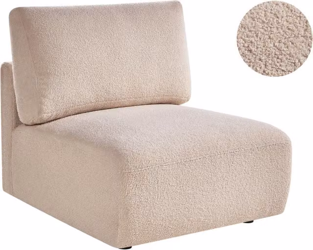 Modulo poltrona Beige Boucle Poltrona a 1 posto Stile moderno Soggiorno