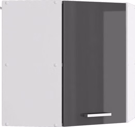 Pensile ad angolo Vicco R-Line Antracite lucido con anta per cucina e bagno L 57 cm x P 34,1 cm x H 60 cm – 1
