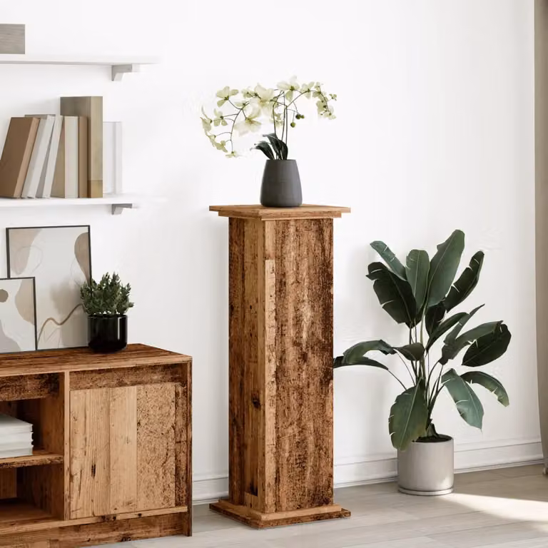 Espositore con Portaoggetti vidaXL in Legno Antico Marrone, L/P/H: 31 x 30 x 90 cm