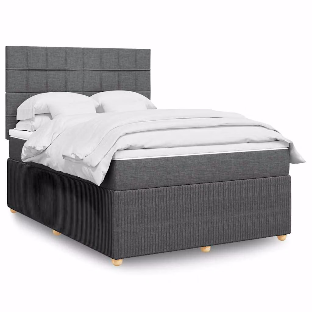 vidaXL Letto Ibrido con Materasso Grigio e Bianco L/P: 160 x 200 cm – 1