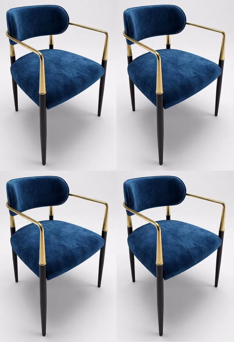 Set di 4 sedie imbottite – dal design moderno, comodo ed elegante