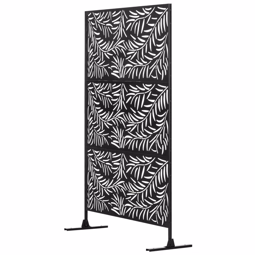 Parete divisoria da giardino Xylo in acciaio nero L 122 cm x P 45 cm x H 198 cm – 2