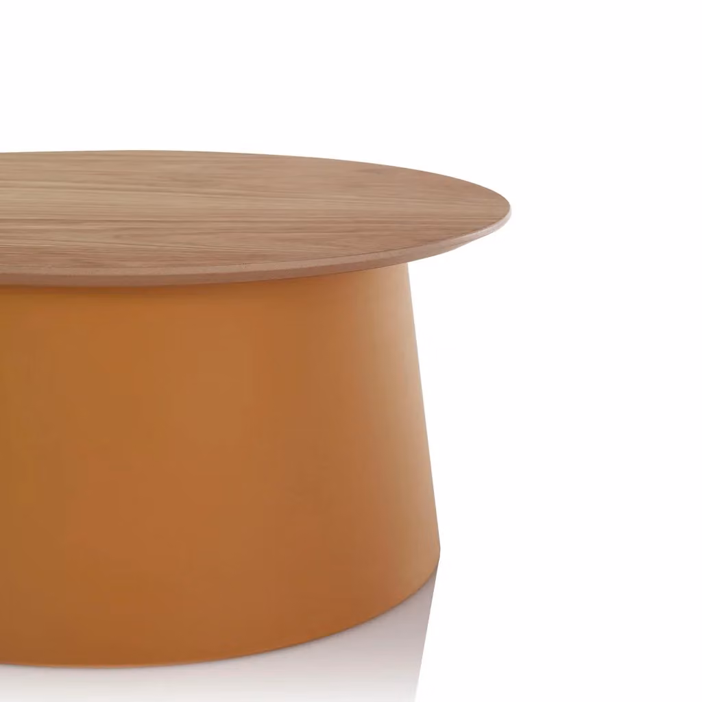 Tavolino rotondo MARUS-B AQA DESIGN colore giallo senape – 2
