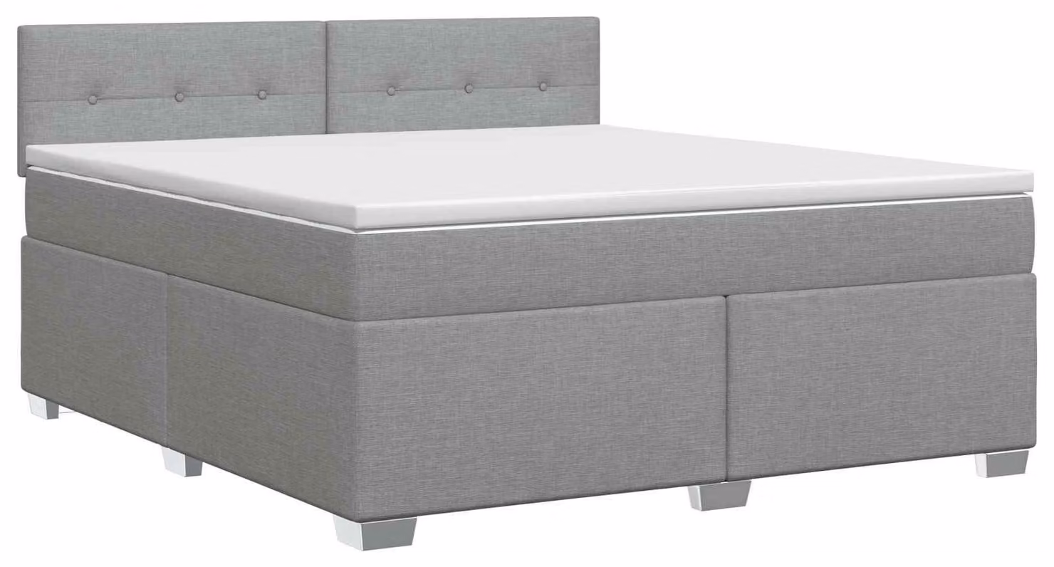 Letto a molle con materasso grigio chiaro 160 x 200 cm in tessuto