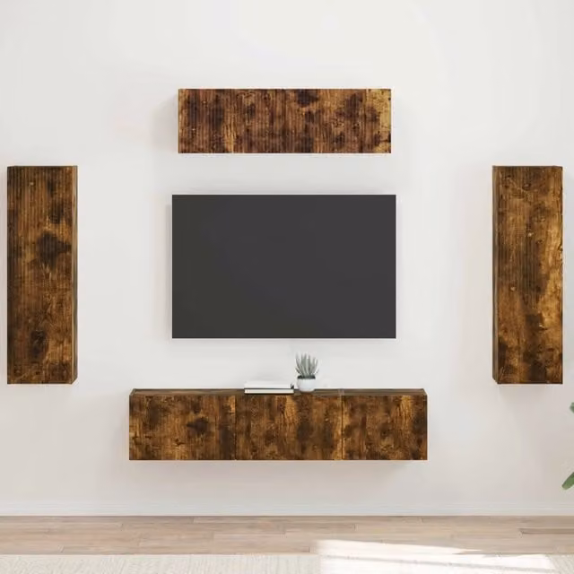 Mobile TV-Credenza per TV 5 pcs Rovere fum¨¦