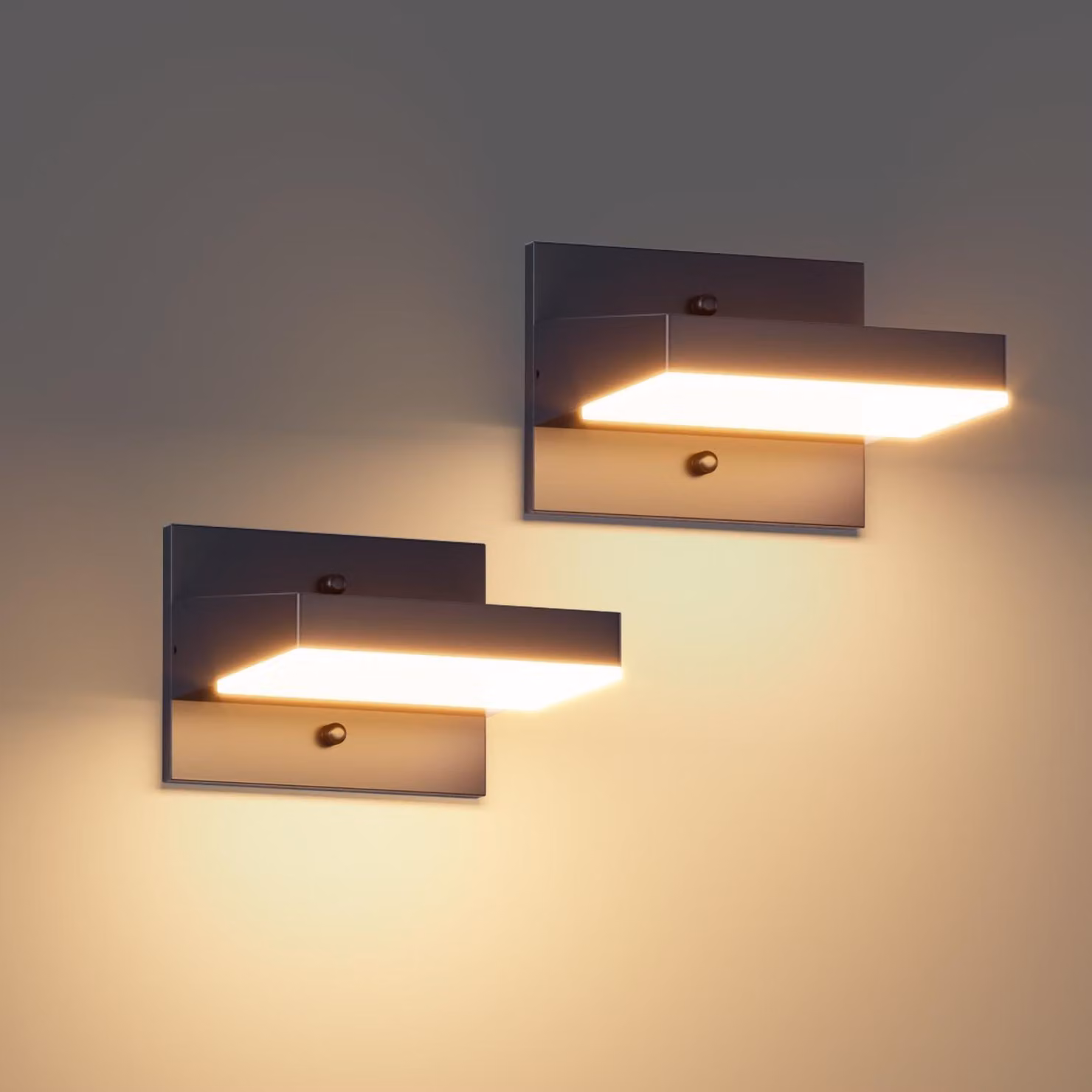 Lampada da parete esterna a LED, 24 W, 3000 K, confezione da 2, colore antracite