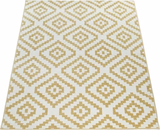 Tappeto moderno Bella giallo e bianco stile etnico L: 280 cm, P: 200 cm