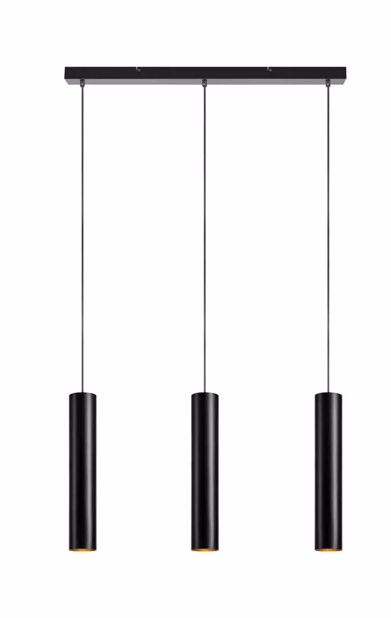 RUBEN lampada a sospensione nera 3 lampadine