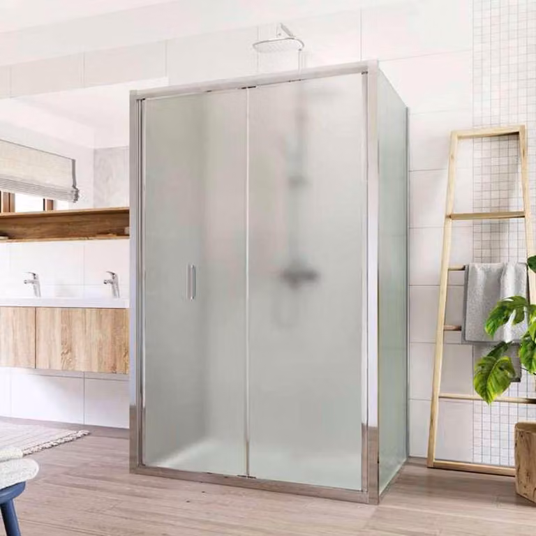 Cabina doccia Mereo, Lima, rettangolare a U, 120x80x120 cm, cromo ALU, vetro Point - CK87212K