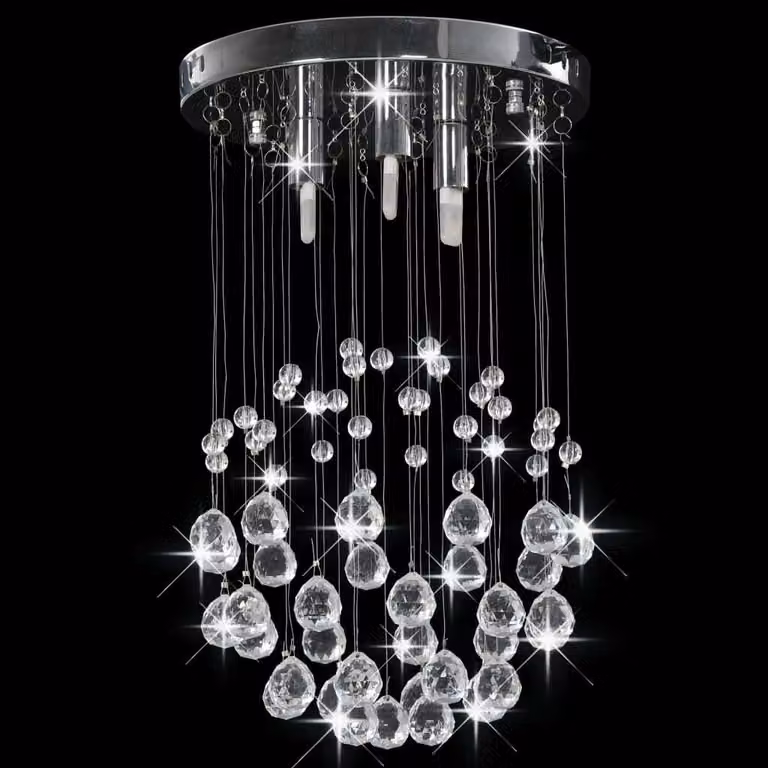 vidaXL Plafoniera con sfere di cristallo argento 3x lampadine G9